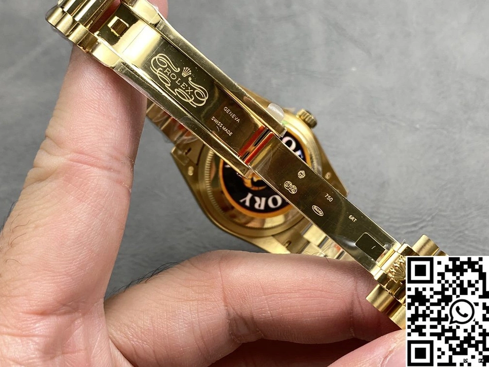 Gold Date Gold Rolex Yellow 36mm Dial v5 Day Tungsten Steel M128238-0045 QF Factory 0430